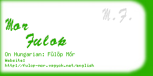 mor fulop business card